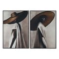 Miniatyrbild 1 av 4: Tavla Home ESPRIT Svart Beige Gyllene Sammet Hatt Modern (2 antal)