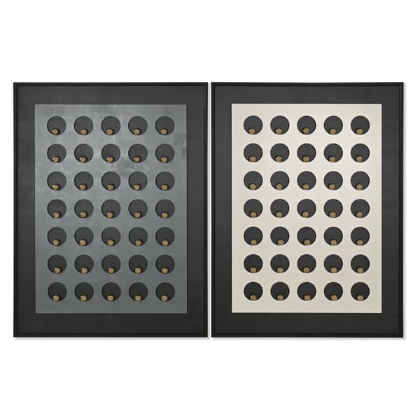 Tavla Home ESPRIT Vit Svart Gyllene Modern 90 x 3,5 x 120 cm (2 antal)