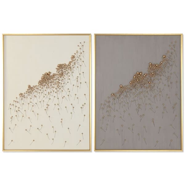 Tavla Home ESPRIT Beige Grå Modern 90 x 3,5 x 120 cm (2 antal)