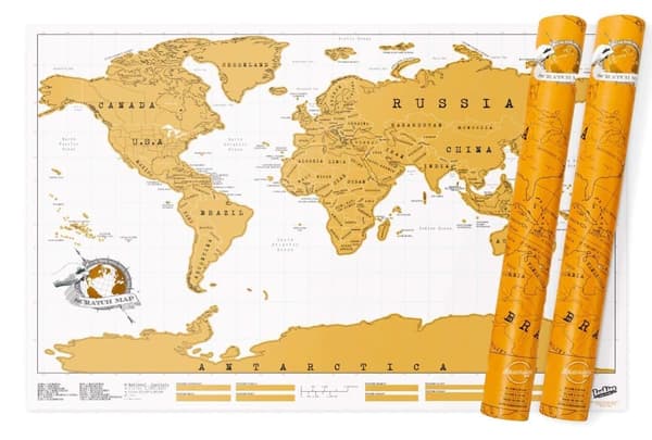 Maailmankartta, joka kaavitaan - SCRATCH MAP, 2 kpl