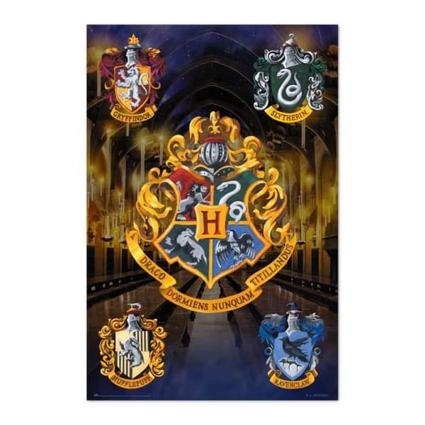 Harry Potter Hogwarts hus affisch
