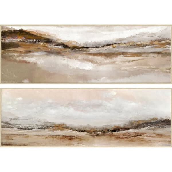 Tavla Home ESPRIT Vit Brun Modern Landskap 153 x 4,3 x 53 cm (2 antal)