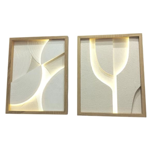 Maleri Home ESPRIT Hvid Natur Moderne Skandinavisk 40 x 3,8 x 50 cm (2 enheder)