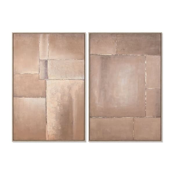 Maalaus Home ESPRIT Ruskea Abstrakti Moderni 80 x 3,8 x 120 cm (2 osaa)
