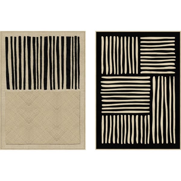 Maalaus Home ESPRIT Musta Beige Kaupunki 103 x 4,5 x 143 cm (2 osaa)