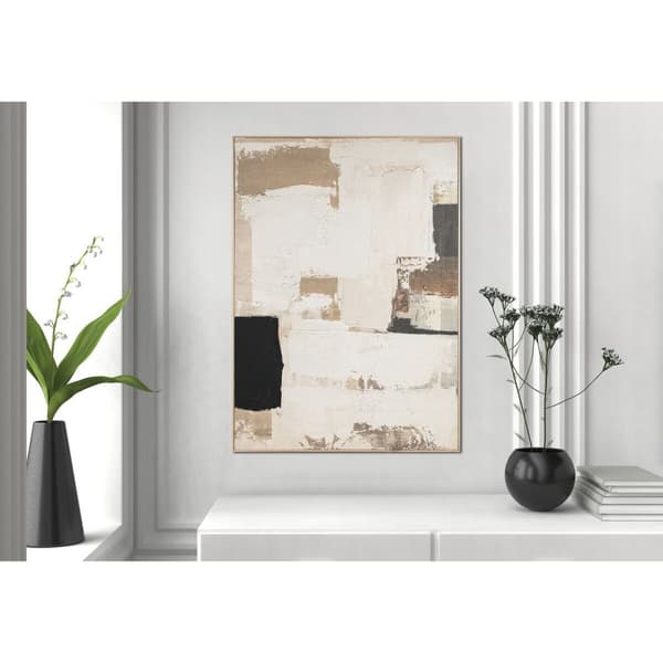 Maalaus Home ESPRIT Valkoinen Beige Abstrakti Kaupunki 130 x 5 x 180 cm