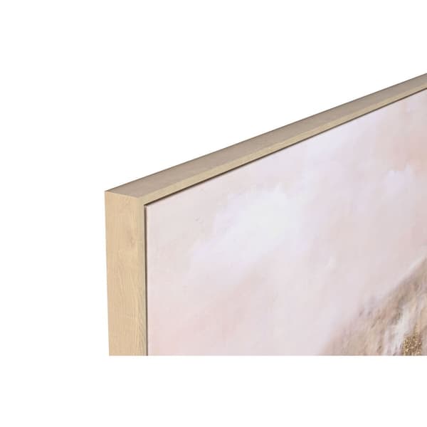 Maleri Home ESPRIT Gyllen Lyse Rosa Abstrakt 103 x 4,5 x 143 cm (2 enheter)