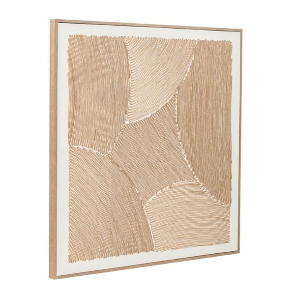 Maleri Home ESPRIT Hvid Natur Moderne Med relief Skandinavisk 100 x 3,8 x 100 cm (2 enheder)