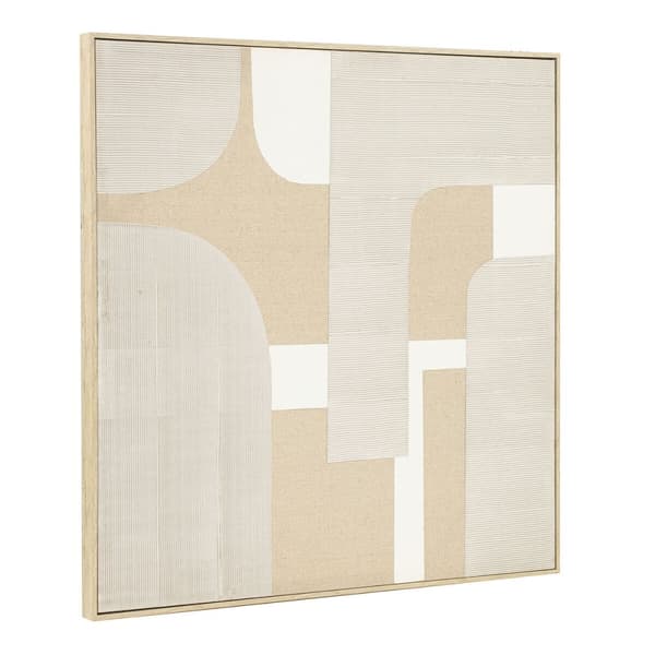 Maalaus Home ESPRIT Valkoinen Beige Moderni Skandinaavinen 90 x 3,8 x 90 cm (2 osaa)