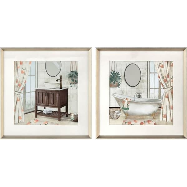 Tavla DKD Home Decor Bad  (2 antal) (40 x 2 x 40 cm)