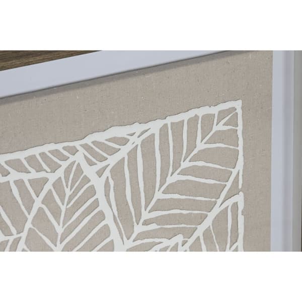 Kanvas Home ESPRIT Vit Beige Löv av en växt Urban 50 x 4 x 60 cm (2 antal)