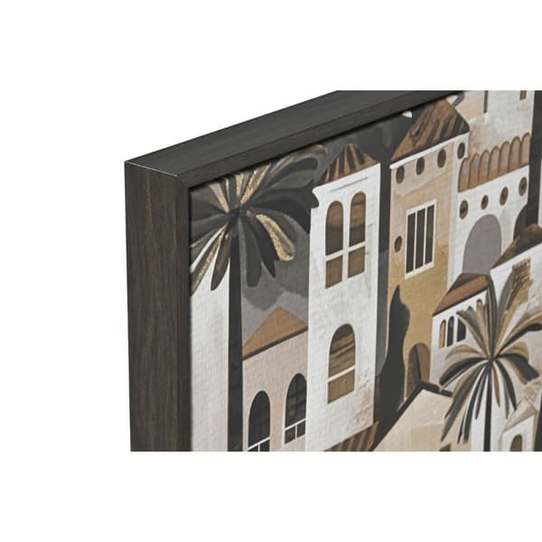 Tavla Home ESPRIT Grön Beige Gyllene Hus Tropiskt 63 x 4,5 x 93 cm (2 antal)