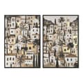 Miniatyrbild 1 av 4: Tavla Home ESPRIT Grön Beige Gyllene Hus Tropiskt 63 x 4,5 x 93 cm (2 antal)