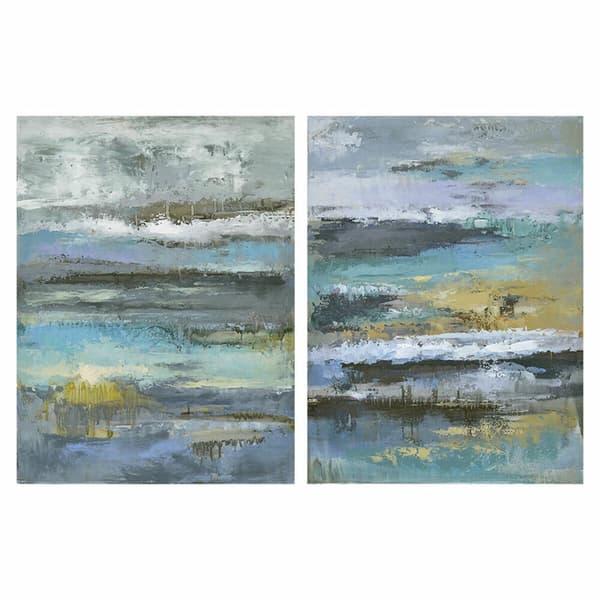 Maleri DKD Home Decor Abstrakt Moderne (60 x 2,5 x 80 cm) (2 enheder)