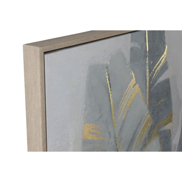 Maleri Home ESPRIT Palmer Gylden Tropisk 90 x 4 x 120 cm (2 enheder)