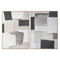 Miniatyrbillede 1 af 4: Maleri Home ESPRIT Hvid Sort Beige Abstrakt 103 x 4,3 x 143 cm (2 enheder)