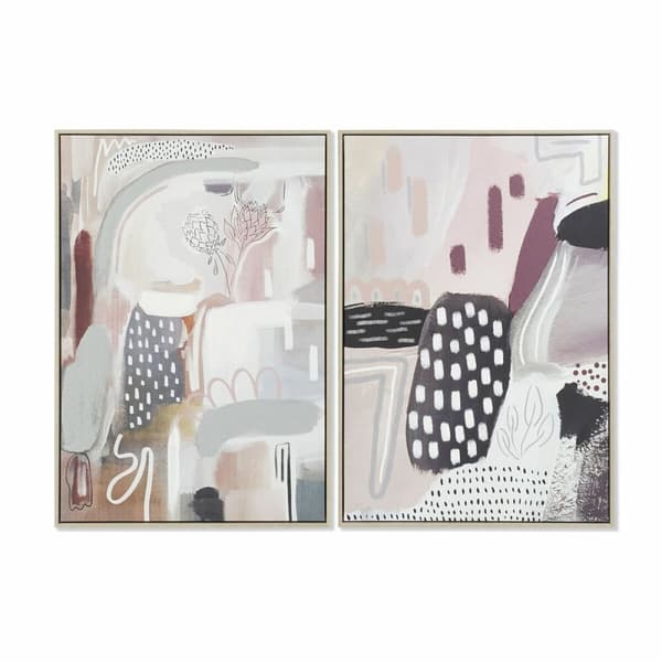 Tavla DKD Home Decor 63 x 4,5 x 93 cm Abstrakt Urban (2 antal)