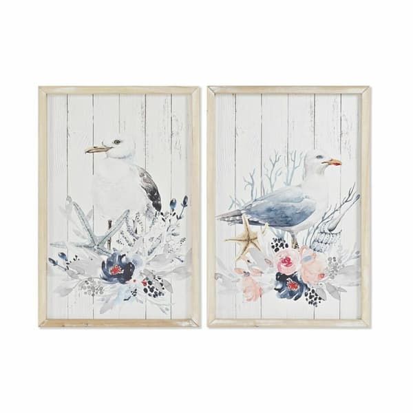Maalaus DKD Home Decor Paukštis Välimeren (40 x 1,8 x 60 cm) (2 osaa)
