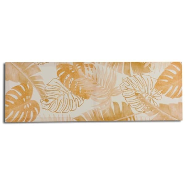 Kangas Kasvien lehtiä Kullattu 90 x 30 x 1,5 cm (12 osaa)
