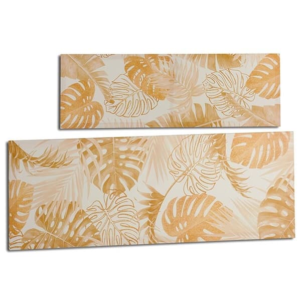 Kangas Kasvien lehtiä Kullattu 90 x 30 x 1,5 cm (12 osaa)