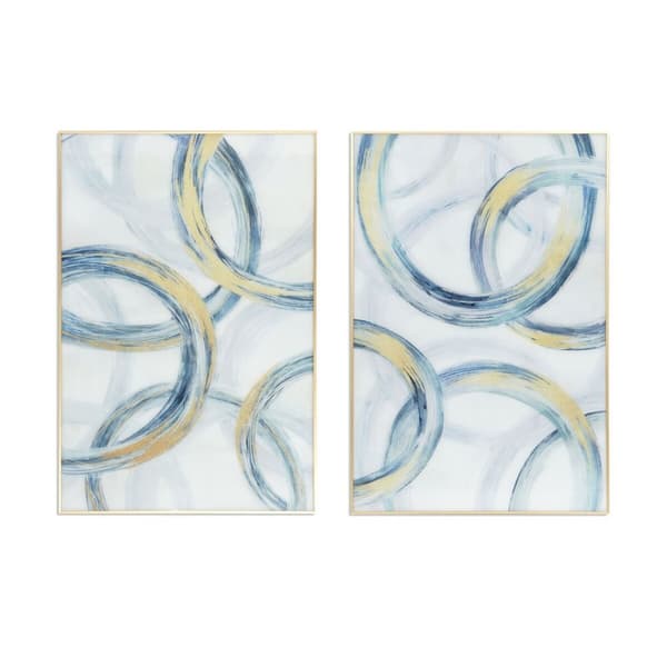 Maleri DKD Home Decor Abstrakt Moderne 80 x 2,5 x 120 cm (2 enheder)