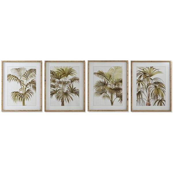 Maalaus Home ESPRIT Palmut Trooppinen 55 x 2,5 x 70 cm (4 osaa)