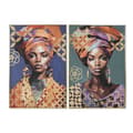 Pikkukuva 1 / 4: Kangas Home ESPRIT Kullattu polystyreeni Kangas Siirtomaatyylinen Afrikkalainen nainen 82 x 3,5 x 122 cm (2 osaa)