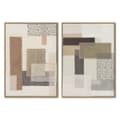 Pikkukuva 1 / 8: Maalaus Home ESPRIT Ruskea Beige Abstrakti Kaupunki 50 x 3 x 70 cm (2 osaa)