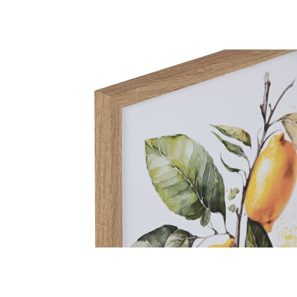 Tavla Home ESPRIT Gul Vit Grön Citron Medelhavs 30 x 1,8 x 40 cm (2 antal)