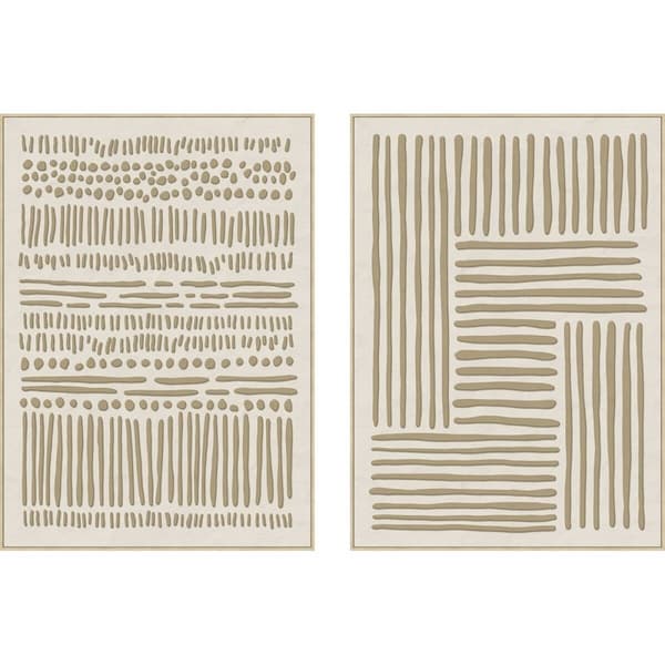 Maleri Home ESPRIT Hvid Beige Urban 103 x 4,5 x 143 cm (2 enheder)