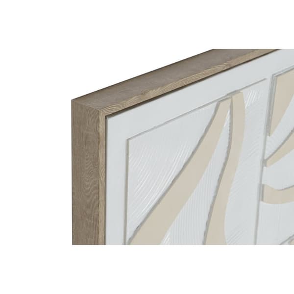 Maleri Home ESPRIT Hvid Beige Abstrakt Skandinavisk 83 x 4,5 x 83 cm (2 enheder)