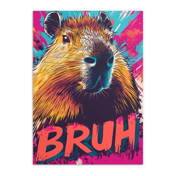 Farverig capybara vægplakat fra CDON — trend gave til teenager