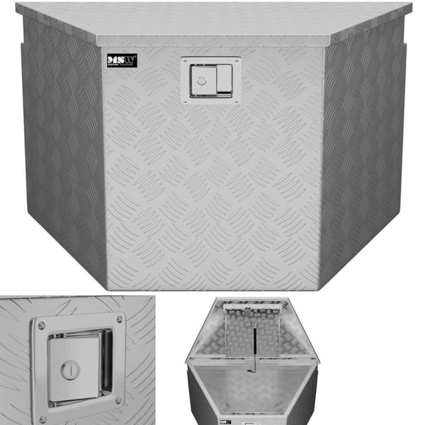 Låsbar transportværktøjskasse i aluminium 150 l 81,5 x 47,5 x 46 cm