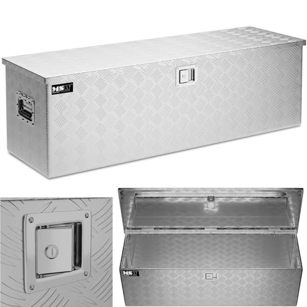 Låsbar transportverktygslåda i aluminium 150 l 124 x 38,5 x 38,5 cm
