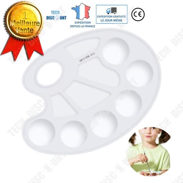 TD® färgpalett för barn Trä Akvarell Gouache Akryl Vuxen Miniatyr Handgjord Oval Vit Plast 6 Celler