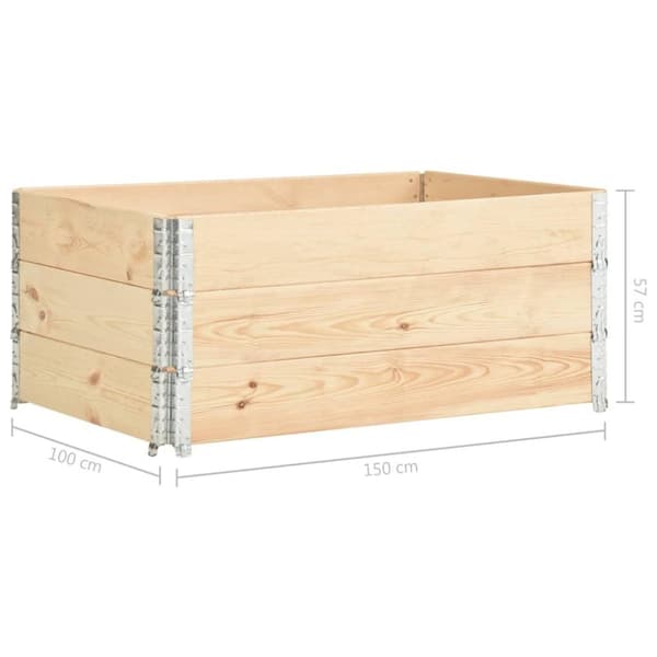 vidaXL Pallkrage 3 st 100x150 cm massiv furu