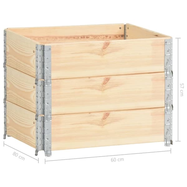 pallerammer 3 stk. 60x80 cm massivt fyrretræ