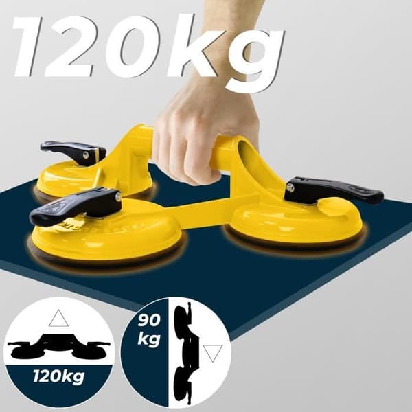 Kakelsugkopp, set med 2 sugkoppar för aluminiumglas, glassugkopp för transport av glasfönsterplattor