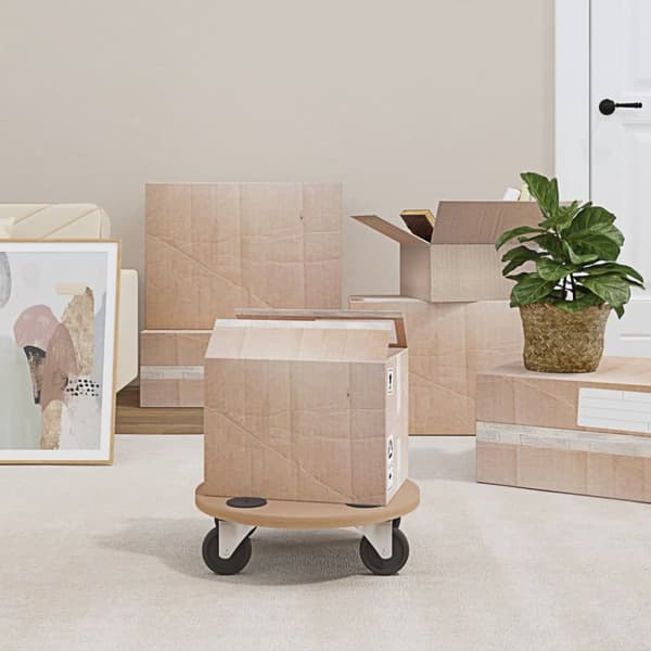 The Living Store dollyvogne 6 stk. konstrueret træ rund -  Paller & læsseplatforme