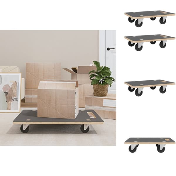 Paller & læsseplatforme - Living dollyvogne 2 stk. 80x55x11,5 cm rektangulær