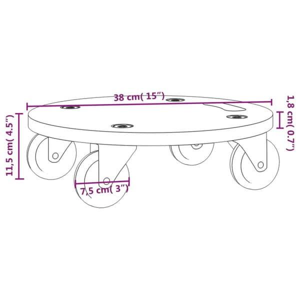 Transportplatta 2 st rund Ø38x11,5 cm - Tralla - Trallor - Home & Living