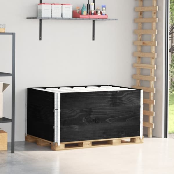 vidaXL Pallekarmer 3 stk svart 120x80 cm heltre furu