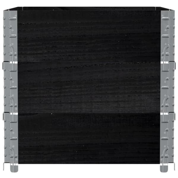vidaXL Kuormalavan reunukset 3 kpl musta 80x60 cm täysi mänty