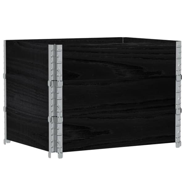 vidaXL Kuormalavan reunukset 3 kpl musta 80x60 cm täysi mänty
