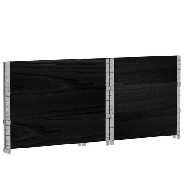 vidaXL Kuormalavan reunukset 3 kpl musta 80x60 cm täysi mänty