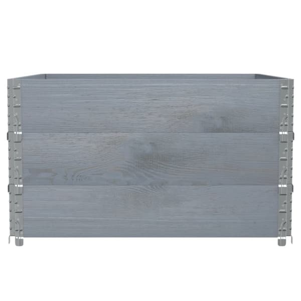 vidaXL Kuormalavan reunukset 3 kpl harmaa 100x100 cm täysi mänty