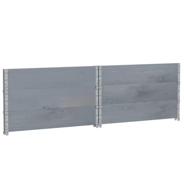 vidaXL Kuormalavan reunukset 3 kpl harmaa 100x100 cm täysi mänty