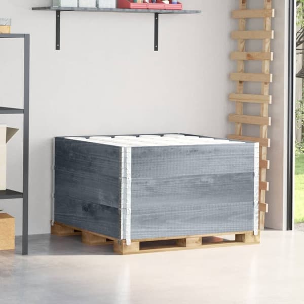 vidaXL Kuormalavan reunukset 3 kpl harmaa 100x100 cm täysi mänty