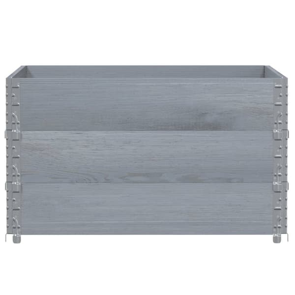 vidaXL Kuormalavan reunukset 3 kpl harmaa 100x100 cm täysi mänty
