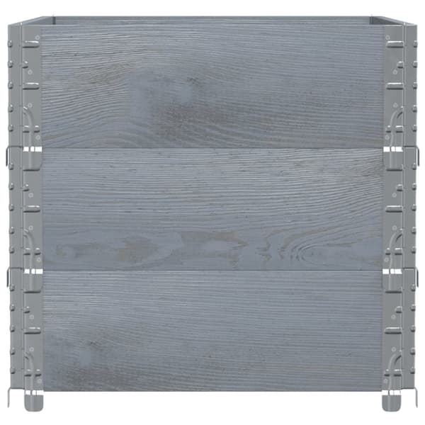 vidaXL Pallekarmer 3 stk grå 80x60 cm heltre furu
